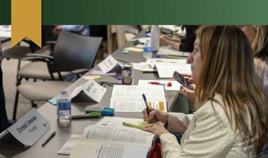 Attendee takes notes during the Facilitator Certification Program