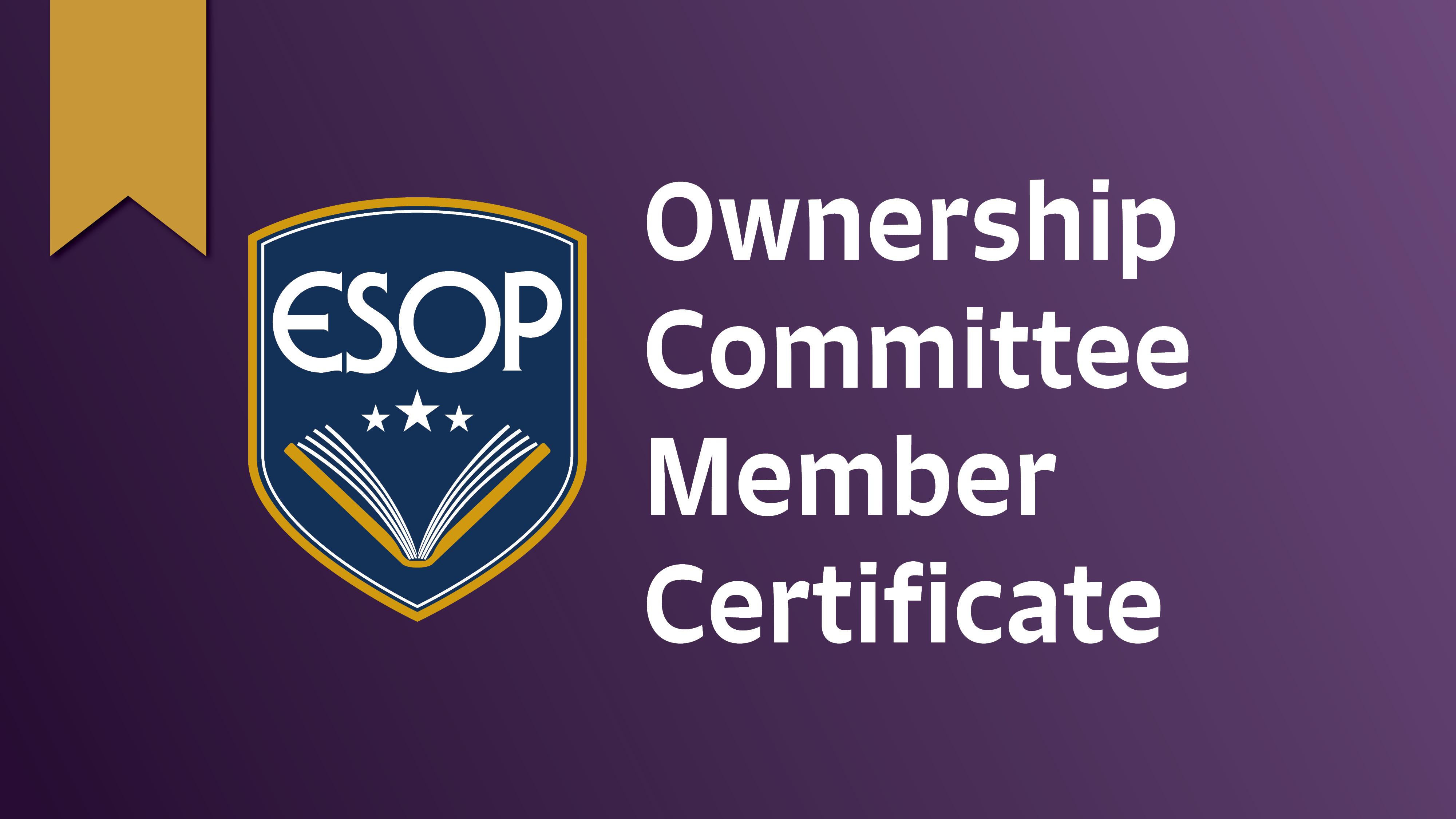 Employee Ownership University Ownership Committee Member Certificate